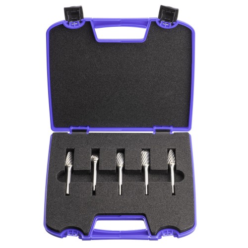 JUEGO FRESAS ROTATIVAS METAL DURO - 9200 - SET 5 PCS. 12,7x6 mm DENT. M (Ref. 9251-54-57-58-68)