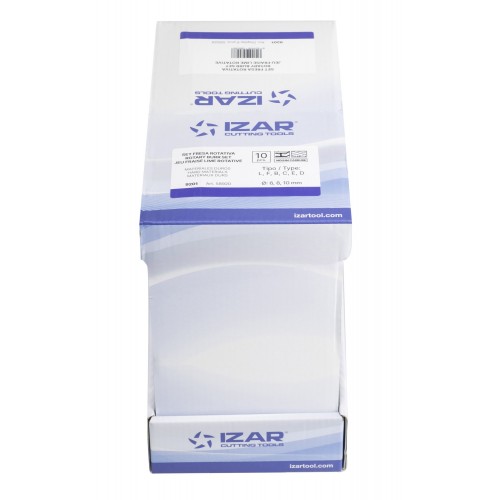 JUEGO FRESAS ROTATIVAS METAL DURO - 9201 - EXPO 6 SETS 10 PCS (L-F-B-C-E/D)