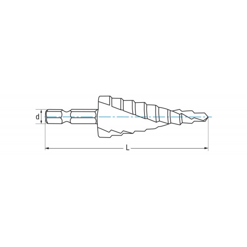 REF. 1622 BROCA HSS Co  ESCALONADA ESPIRAL DIN E6.3