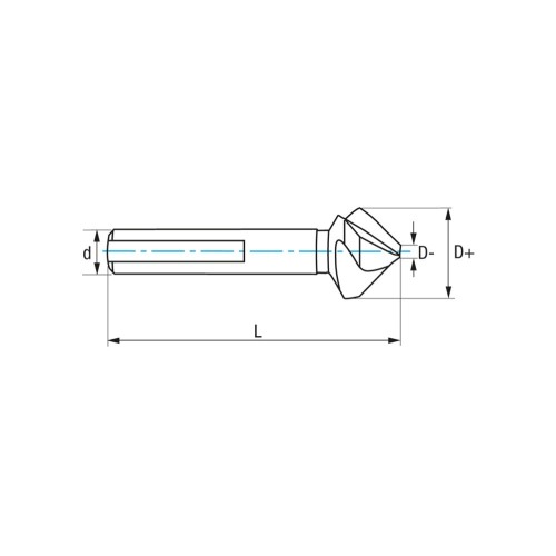 REF. 2571 AVELLANADOR HSS Co DIN335C 90º ANTIVIBRACIÓN 3Z HELICOIDAL