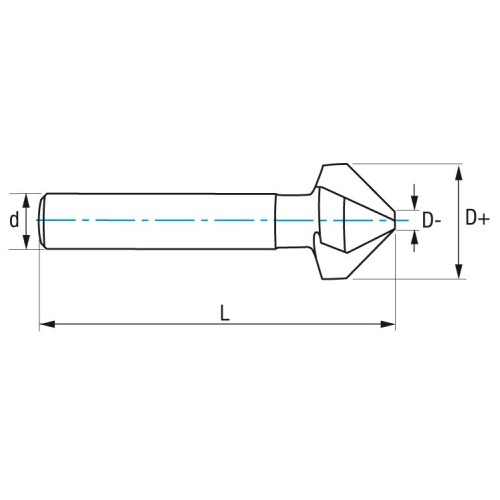REF. 2574 AVELLANADOR HSS Co DIN335C 90º ANTIVIBRACIÓN
