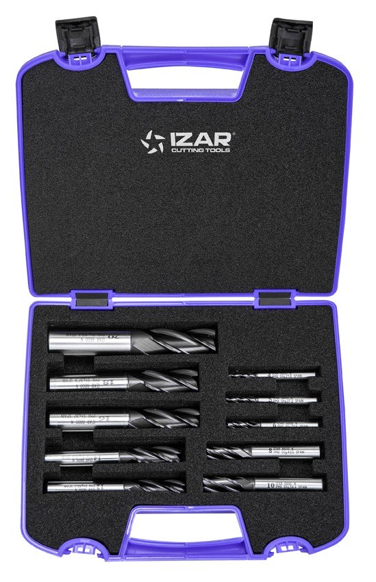 FRESA PMX DIN844N NZ - 6600 - SET AZUL 4-5-6-8-10-12-14-16-18-20 TIALN-TOP - TIALN-TOP