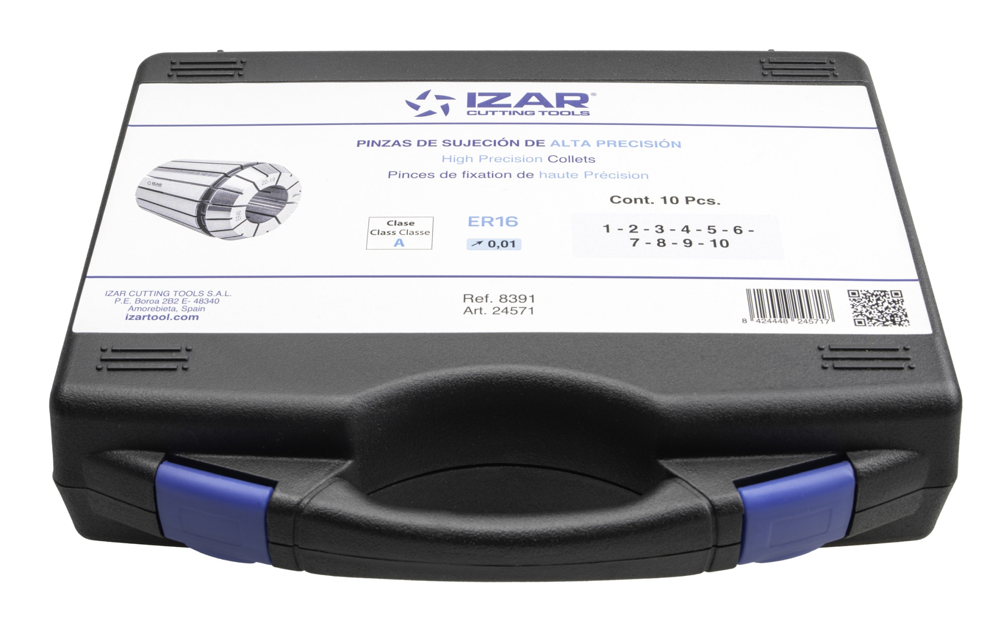 PINZA PRECISIÓN ER 10 MICRAS DIN-6499B - 8391 - SET ER16 - 10 pcs. (1 - 2 - 3 - 4 - 5 - 6 - 7 - 8 - 9 - 10)