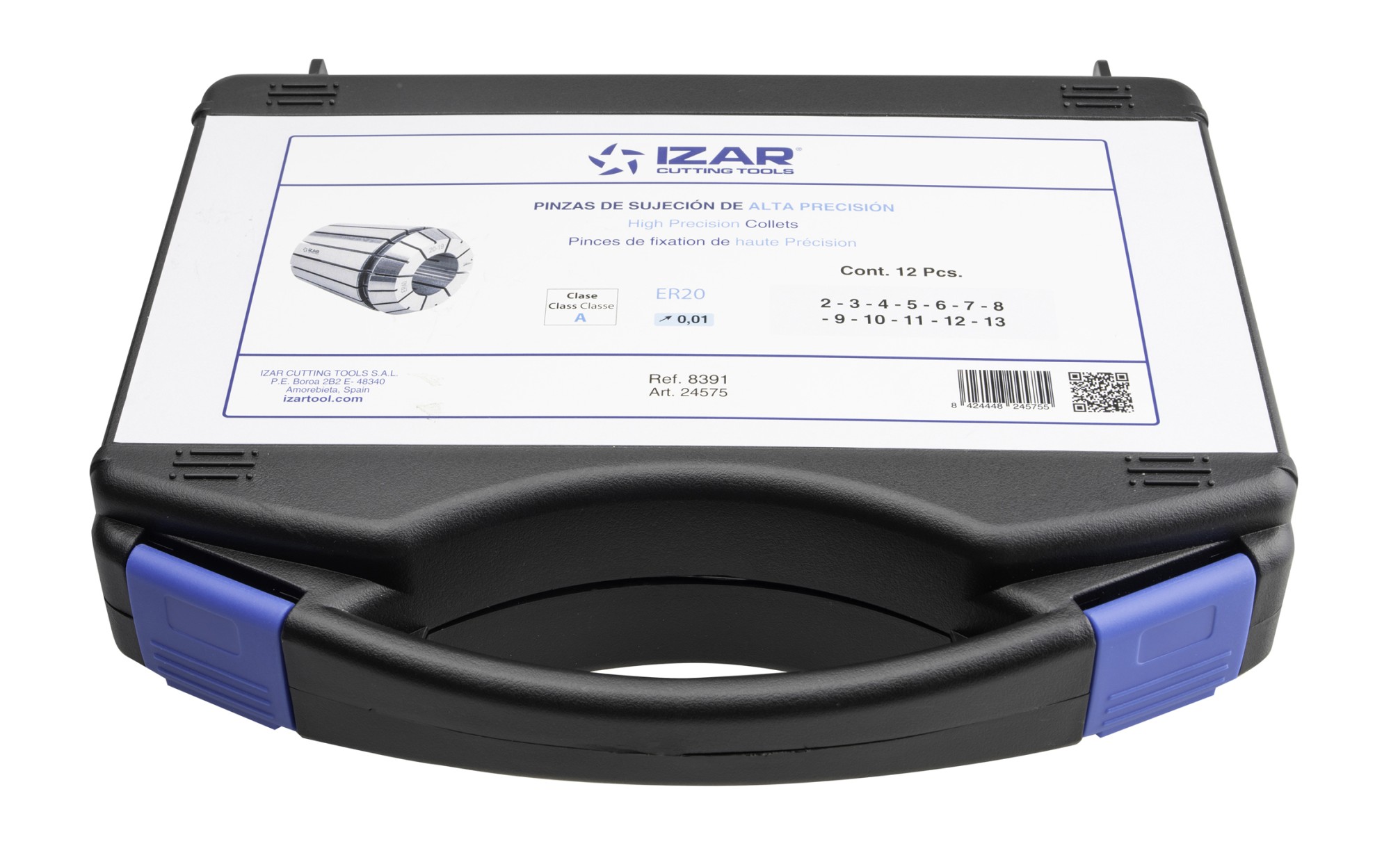 PINZA PRECISIÓN ER 10 MICRAS DIN-6499B - 8391 - SET ER20 - 12 pcs. (2 - 3 - 4 - 5 - 6 - 7 - 8 - 9 - 10 - 11 - 12 - 13)