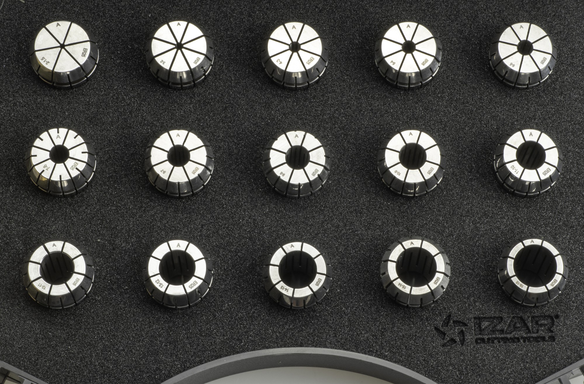 PINZA PRECISIÓN ER 10 MICRAS DIN-6499B - 8391 - SET ER25 - 15 pcs. (2 - 3 - 4 - 5 - 6 - 7 - 8 - 9 - 10 - 11 - 12 - 13 - 14 - 15 - 16)