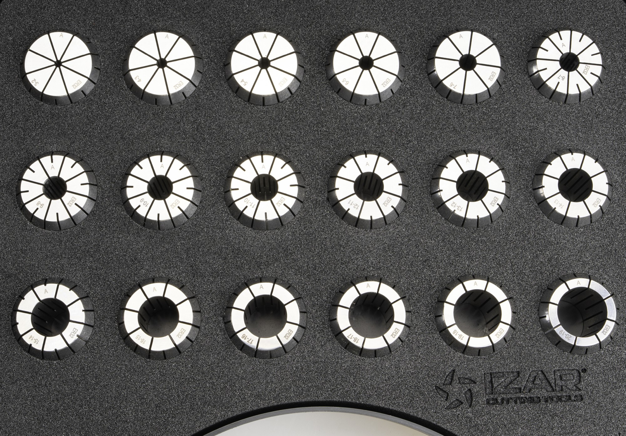 PINZA PRECISIÓN ER 10 MICRAS DIN-6499B - 8391 - SET ER32 - 18 pcs. (3 - 4 - 5 - 6 - 7 - 8 - 9 - 10 - 11 - 12 - 13 - 14 - 15 - 16 - 17 - 18 - 19 - 20)