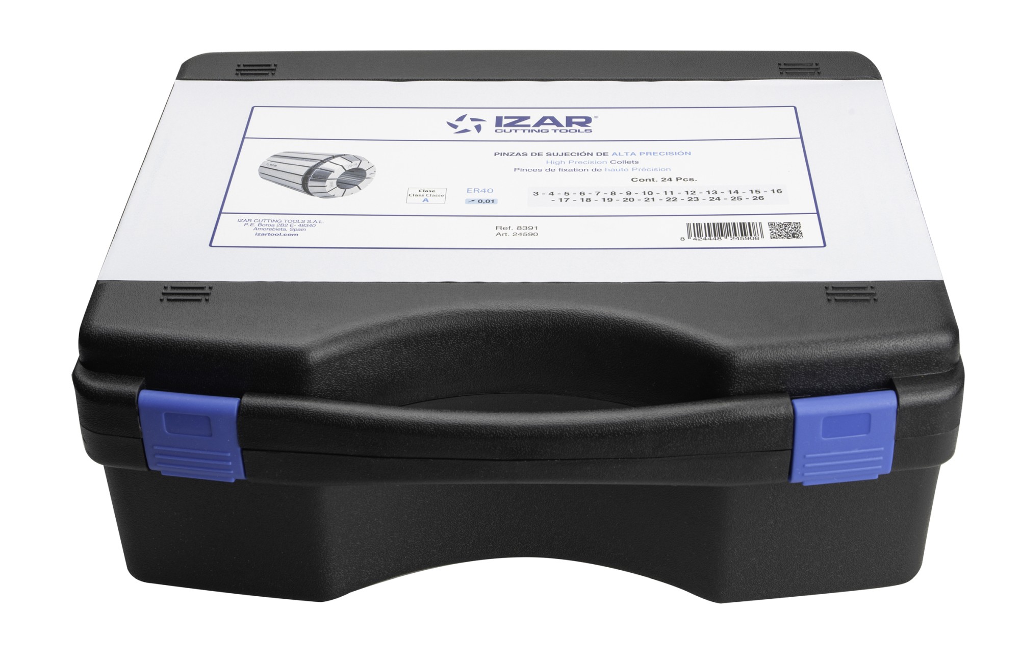 PINZA PRECISIÓN ER 10 MICRAS DIN-6499B - 8391 - SET ER40 - 24 pcs. (3 a 26)