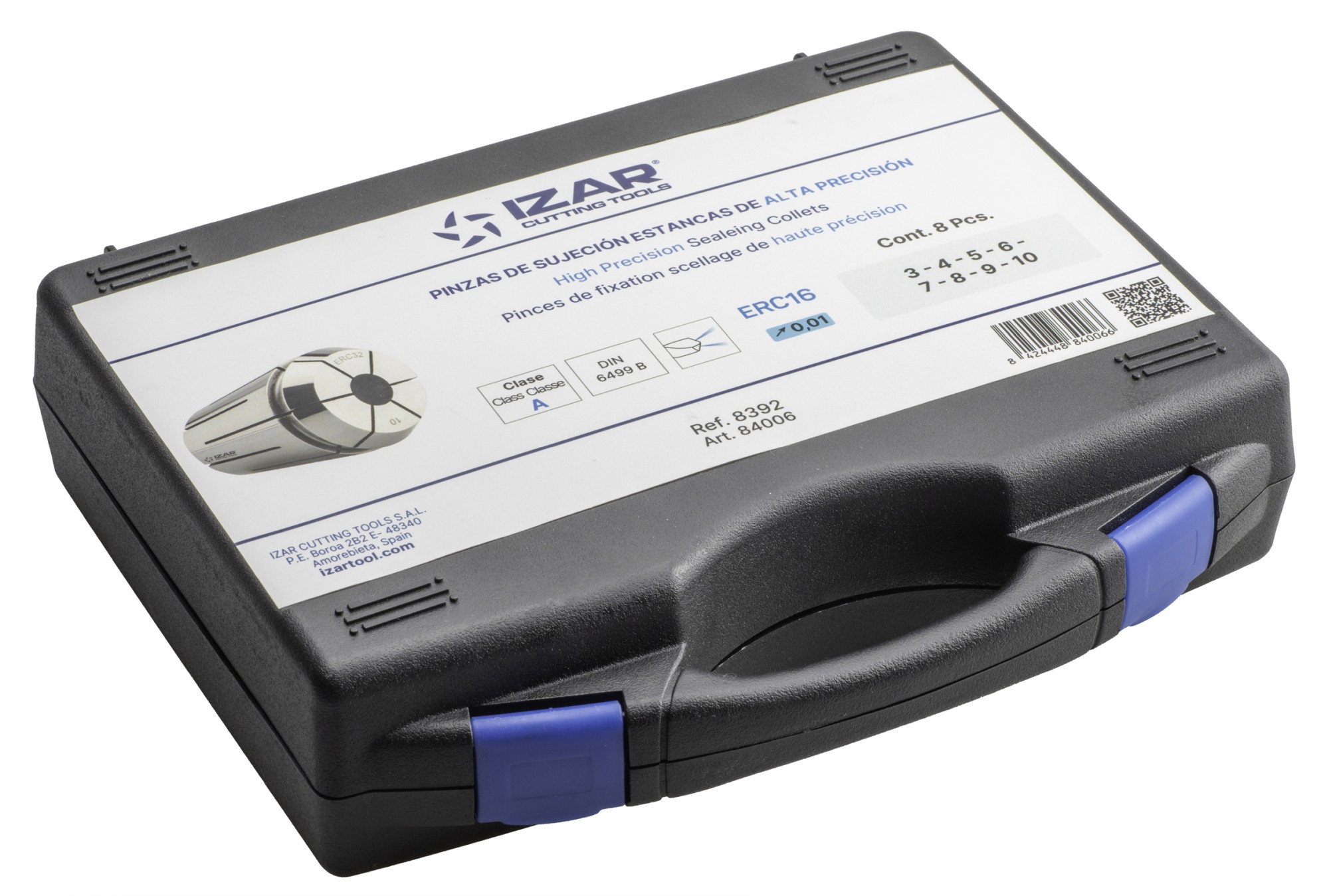 PINZA PRECISIÓN ESTANCA ERC 10 MICRAS DIN-6499B - 8392 - SET ERC16 - 8 pcs. (3 - 4 - 5 - 6 - 7 - 8 - 9 - 10)