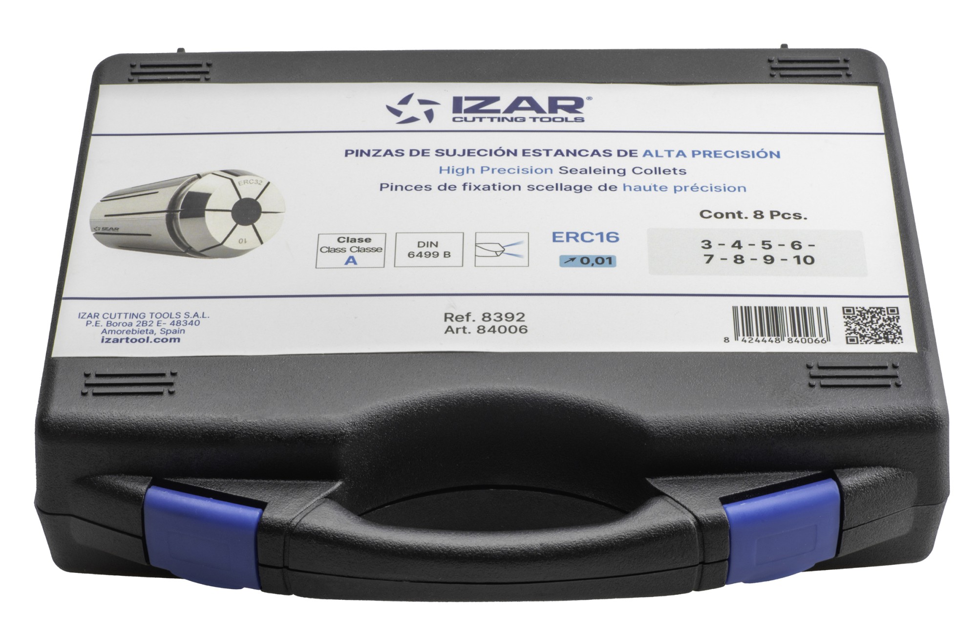 PINZA PRECISIÓN ESTANCA ERC 10 MICRAS DIN-6499B - 8392 - SET ERC16 - 8 pcs. (3 - 4 - 5 - 6 - 7 - 8 - 9 - 10)