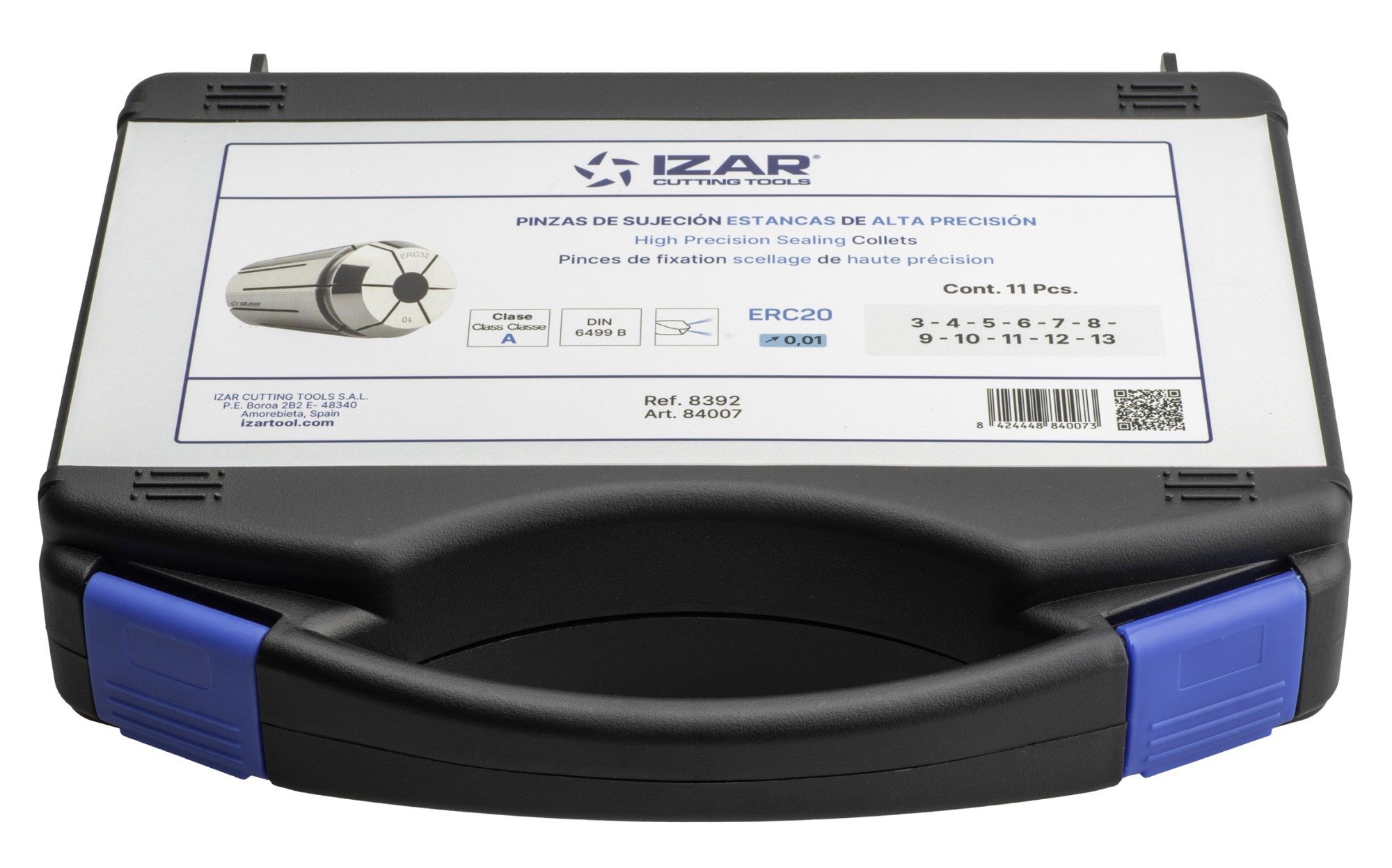 PINZA PRECISIÓN ESTANCA ERC 10 MICRAS DIN-6499B - 8392 - SET ERC20 - 11 pcs. (3 - 4 - 5 - 6 - 7 - 8 - 9 - 10 - 11 - 12 - 13)