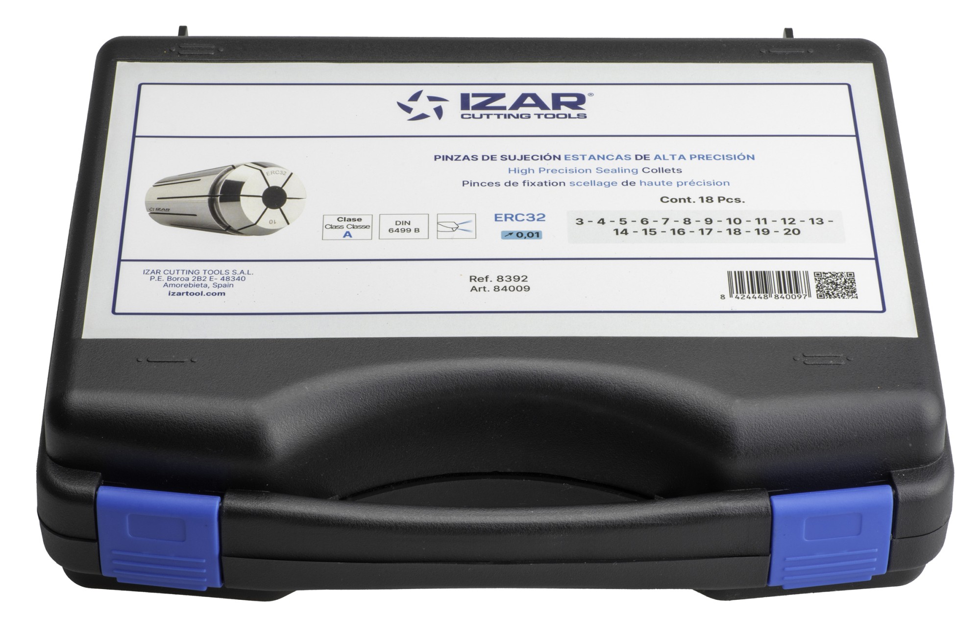 PINZA PRECISIÓN ESTANCA ERC 10 MICRAS DIN-6499B - 8392 - SET ERC32 - 18 pcs. (3 - 4 - 5 - 6 - 7 - 8 - 9 - 10 - 11 - 12 - 13 - 14 - 15 - 16 - 17 - 18 - 19 - 20)