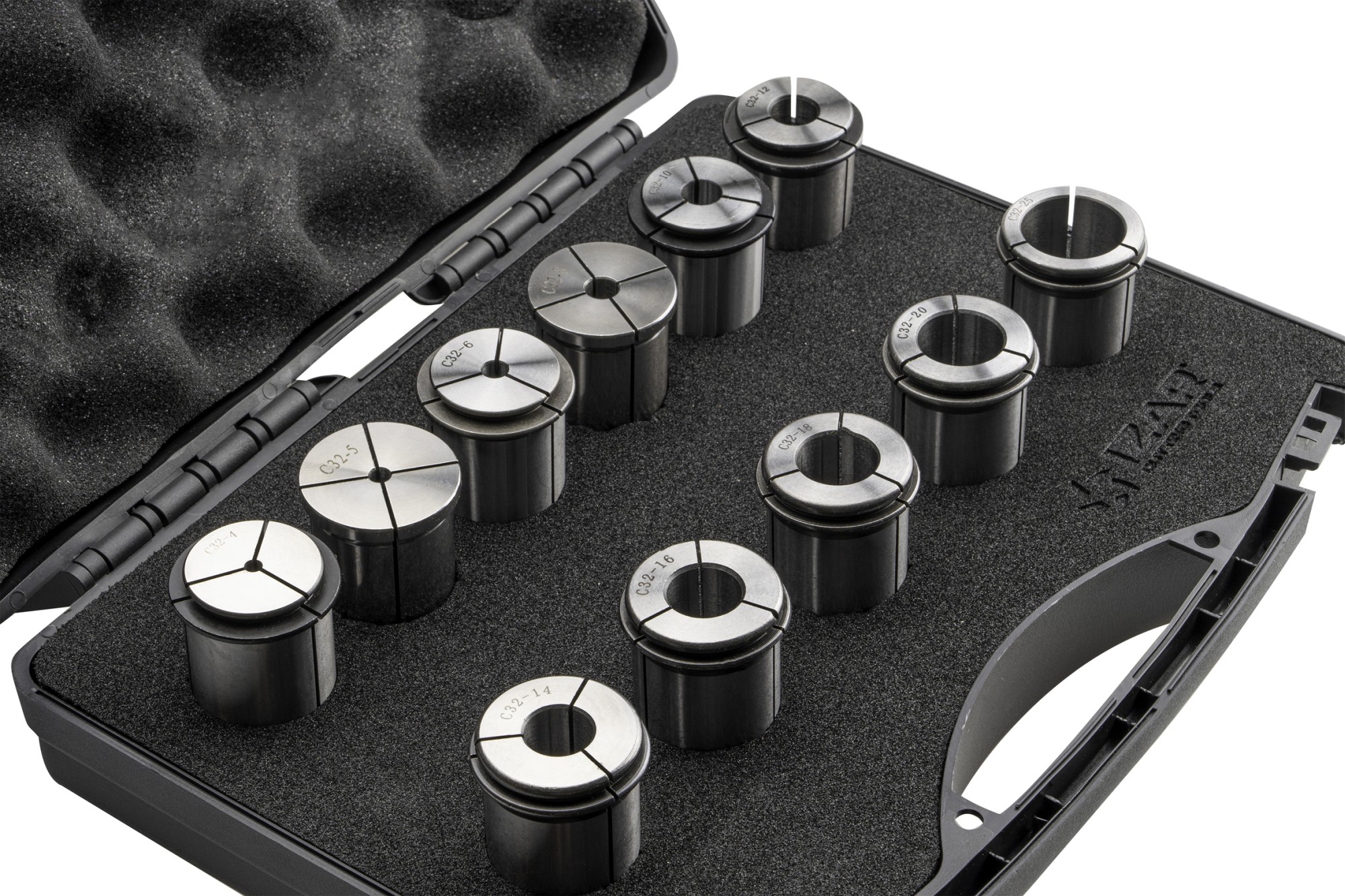 PINZA PRECISIÓN GRAN APRIETE C 10 MICRAS - 8395 - SET C32 - 11 pcs. (4 - 5 - 6 - 8 - 10 - 12 - 14 - 16 - 18 - 20 - 25)