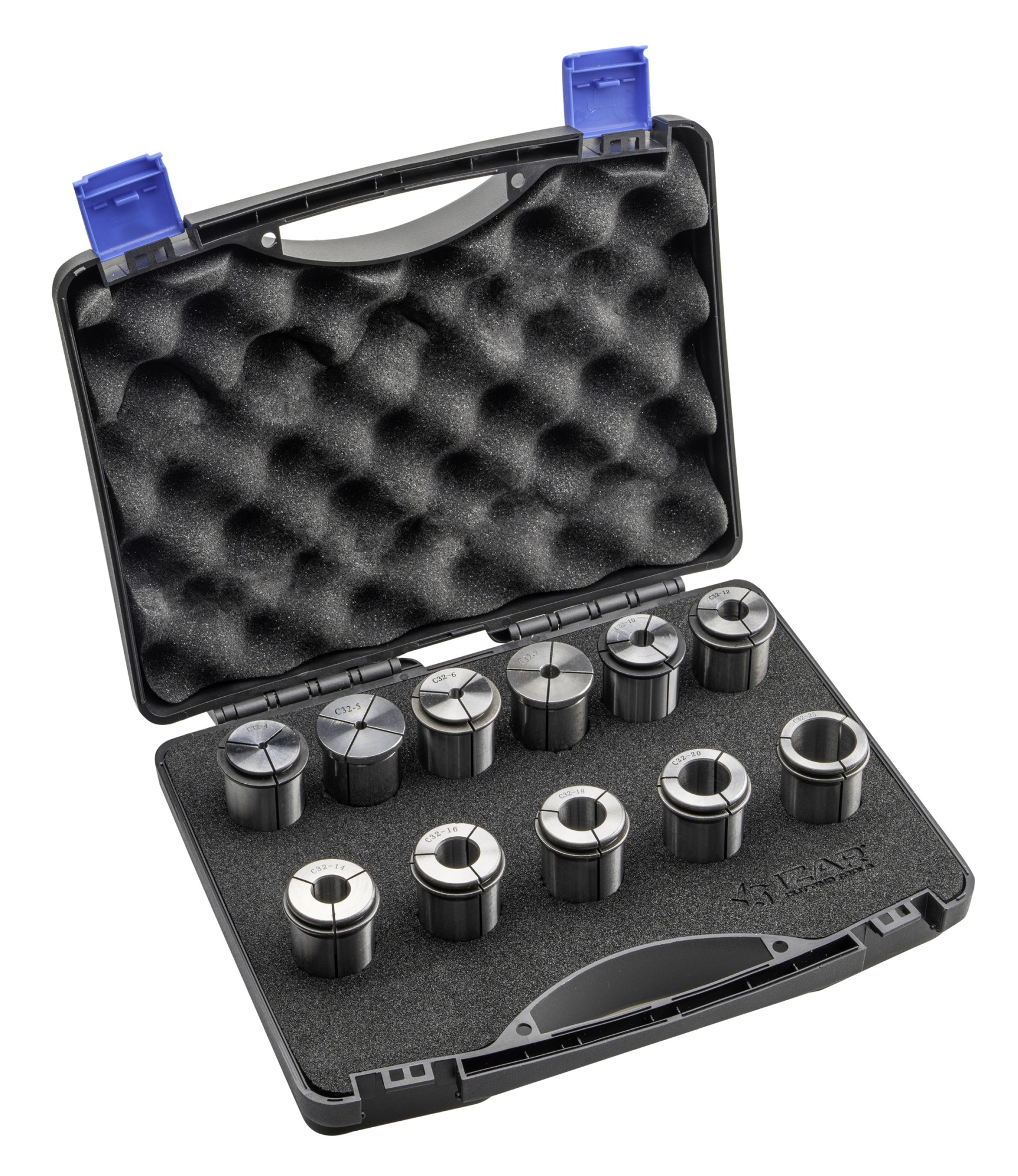 PINZA PRECISIÓN GRAN APRIETE C 10 MICRAS - 8395 - SET C32 - 11 pcs. (4 - 5 - 6 - 8 - 10 - 12 - 14 - 16 - 18 - 20 - 25)