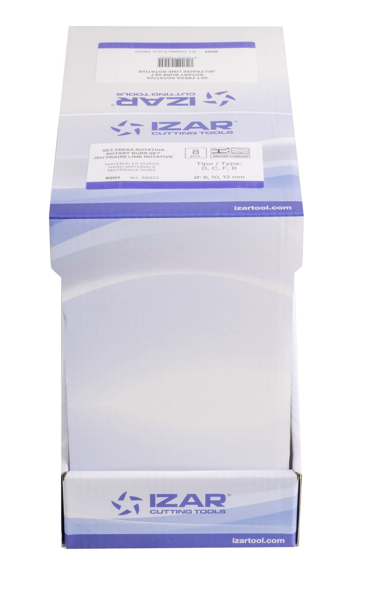 JUEGO FRESAS ROTATIVAS METAL DURO - 9201 - EXPO 6 SETS 08 PCS (D-C-F-B)