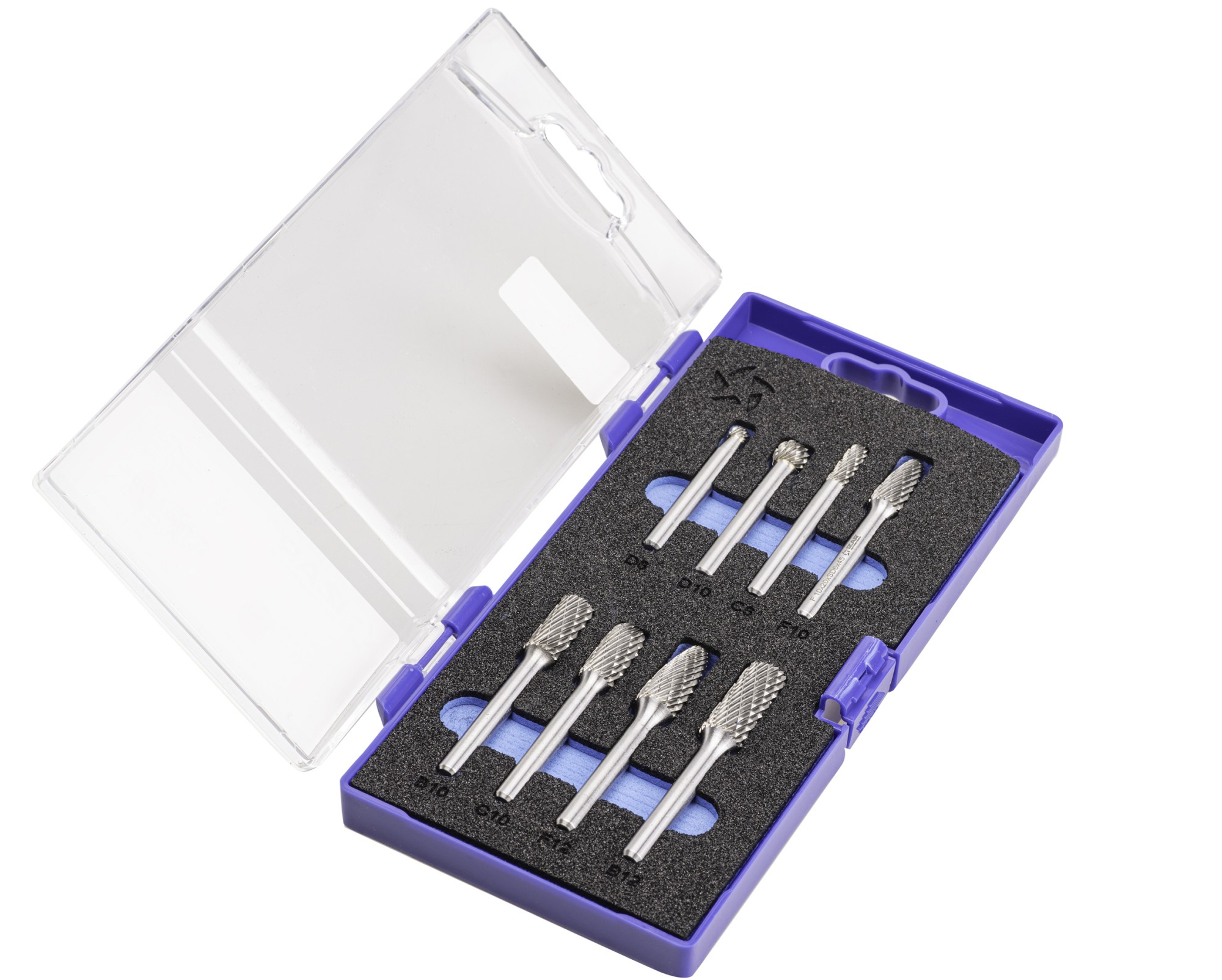 JUEGO FRESAS ROTATIVAS METAL DURO - 9201 - SET 08 PCS (D-C-F-B)