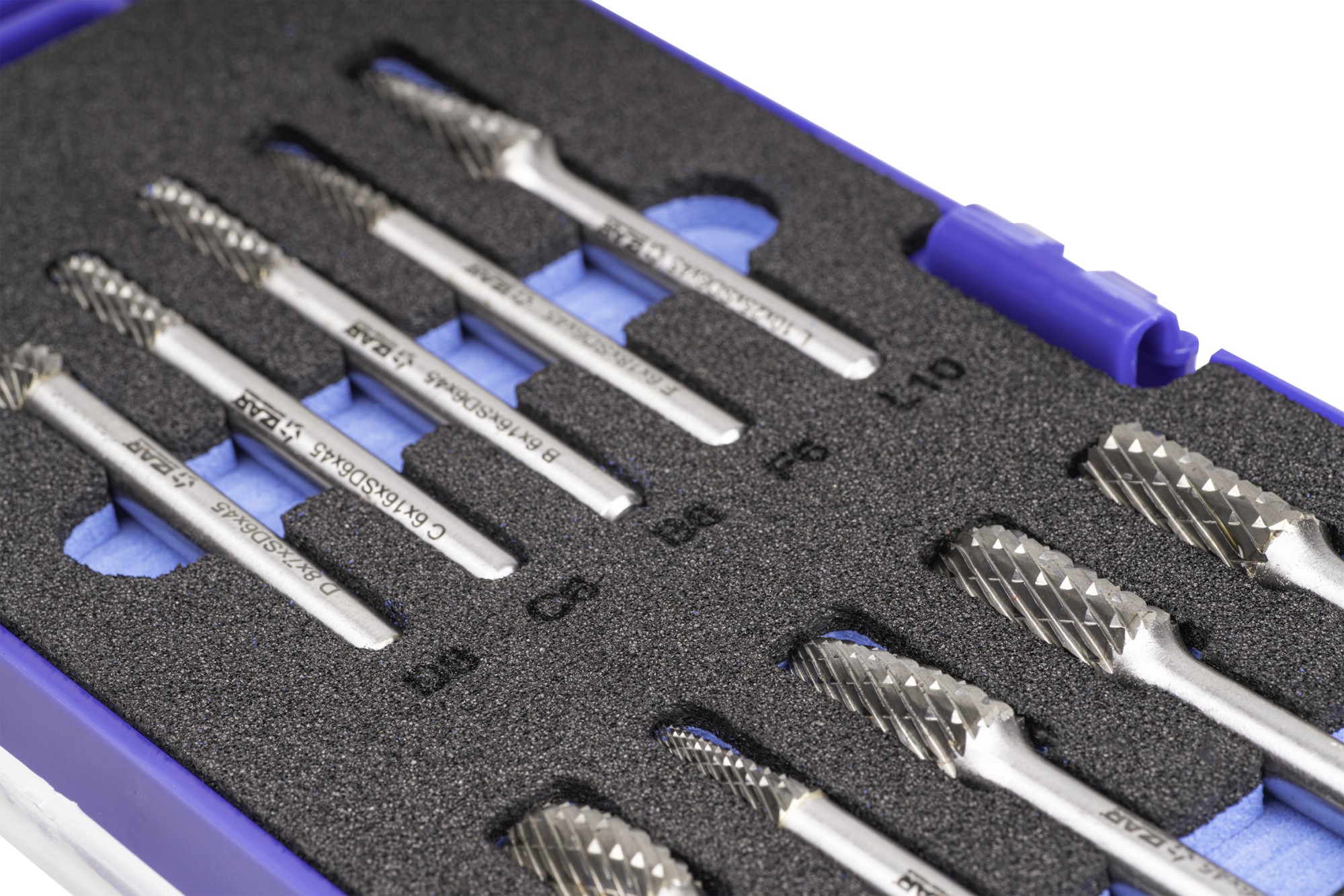 JUEGO FRESAS ROTATIVAS METAL DURO - 9201 - SET 10 PCS (L-F-B-C-E/D)