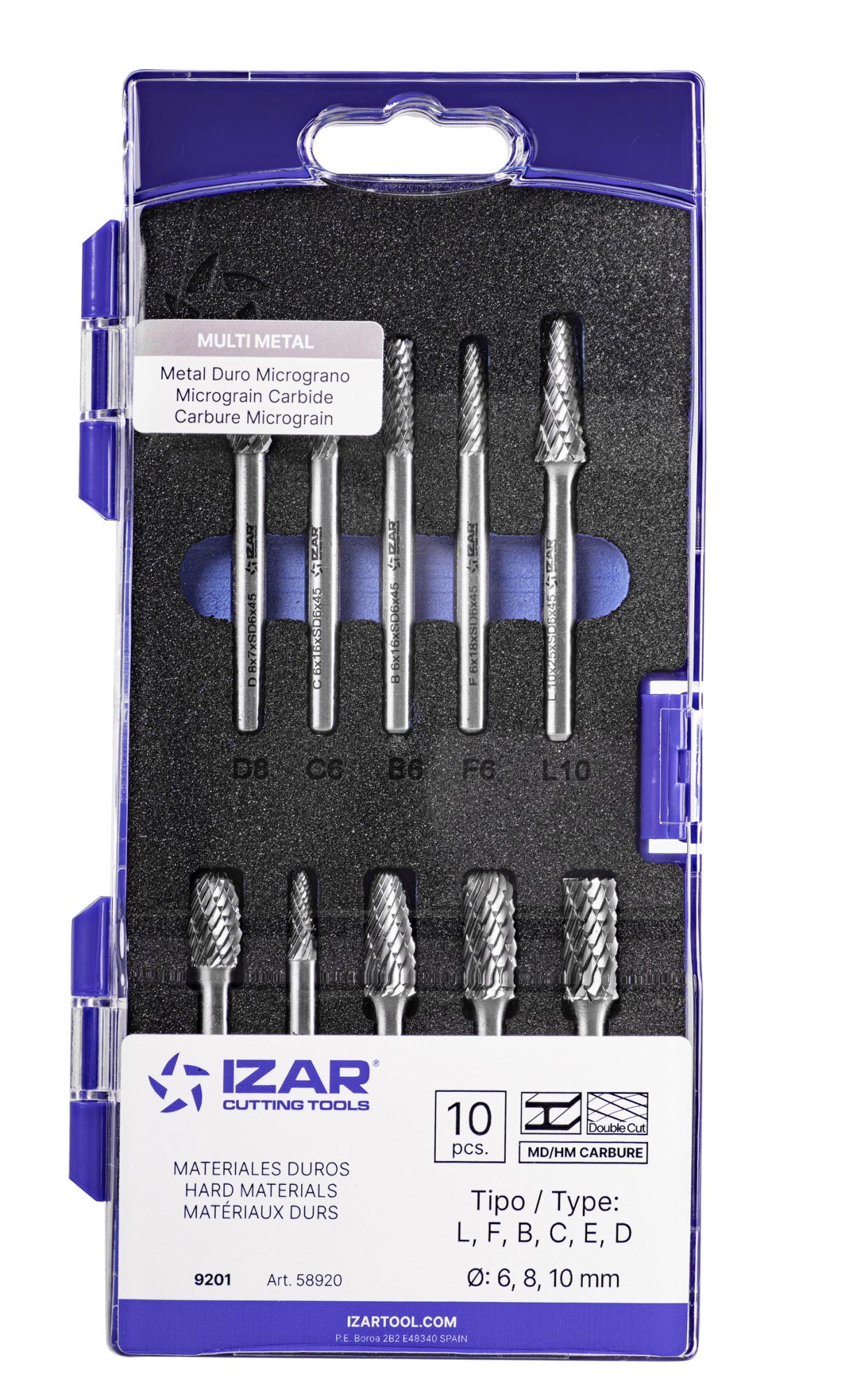 REF. 9201 JUEGO FRESAS ROTATIVAS METAL DURO