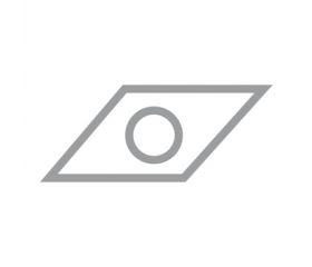 PLACA-BASE  PORTAPLAQUITAS TORNEADO - 8815 - Placa Base rómbica 35º-ø6,7X25,9X9,2 (pack 5 uds.  -  precio/ud.)