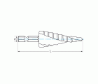 REF. 1622 BROCA HSS Co  ESCALONADA ESPIRAL DIN E6.3