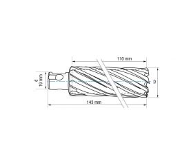 REF. 4062 FRESA HUECA HSS-XT EXTRA-LARGA MAQUINA ELECTROMAGNETICA UNIVERSAL