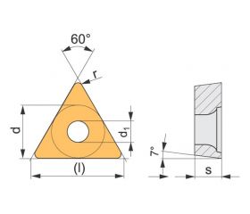 REF. 8560 PLAQUITA INTERCAMBIABLE TORNEADO TCMT 60º POSITIVA