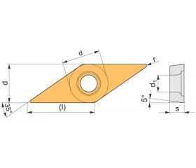 REF. 8575 PLAQUITA INTERCAMBIABLE TORNEADO VBMT 35º NEGATIVA