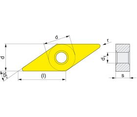 REF. 8578 PLAQUITA INTERCAMBIABLE TORNEADO VNMG 35º NEGATIVA