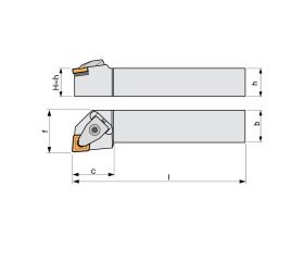 REF. 8710 PORTAPLAQUITAS TORNEADO EXTERIOR MCLN-95º NEGATIVA (CNMG)