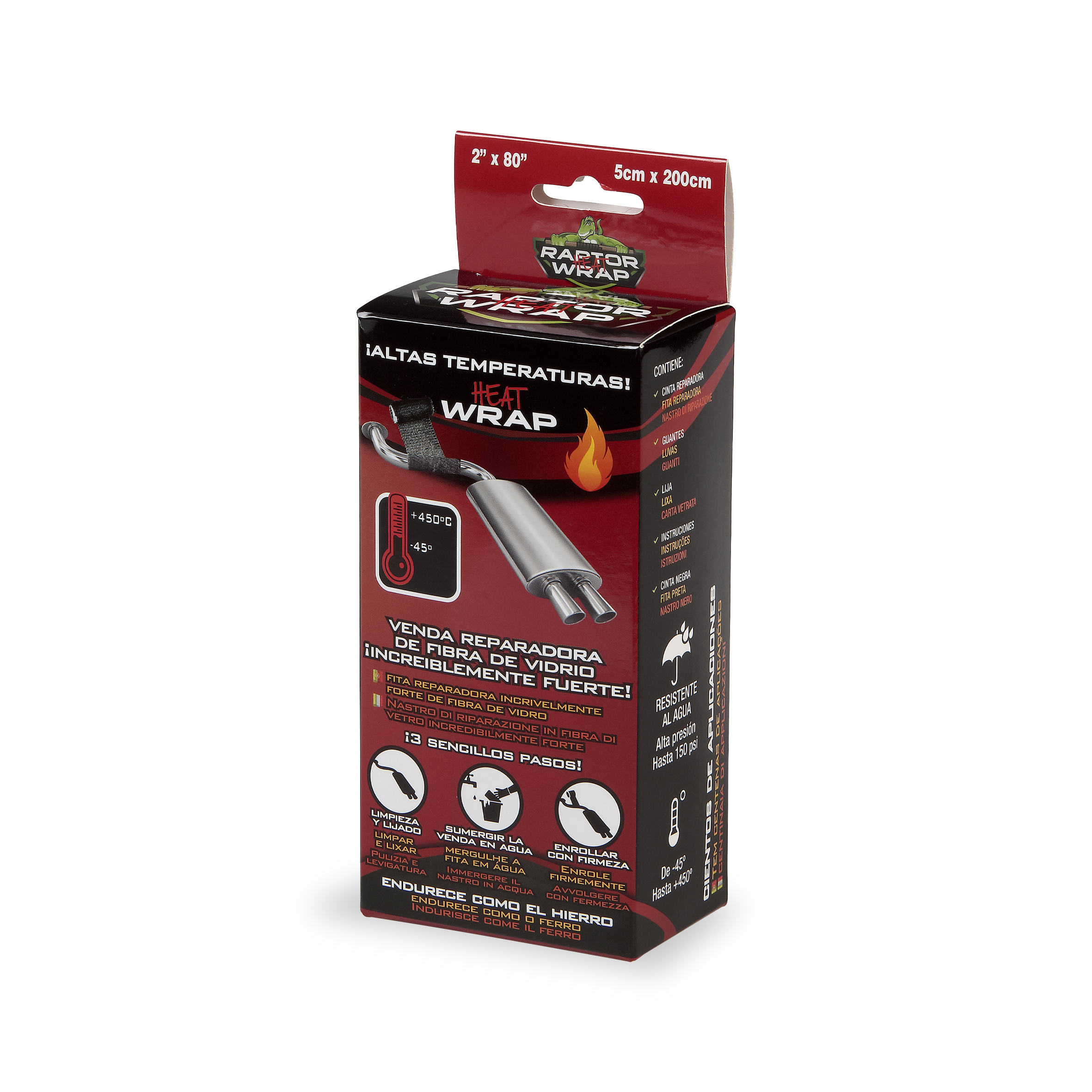 CINTA REPARADORA DE FIBRA DE VIDRIO HEAT ALTAS TEMPERATURA 5 X 200 CM