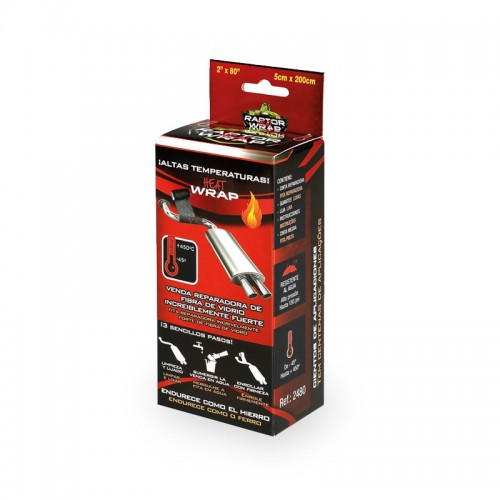 RAPTOR WRAP VENDA REPARADORA DE FIBRA DE VIDRIO ALTAS TEMPERATURA 5 X 200 CM