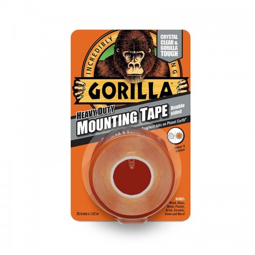 CINTA DOBLE CARA GORILLA 1,5 M X 25 mm TRANSPARENTE