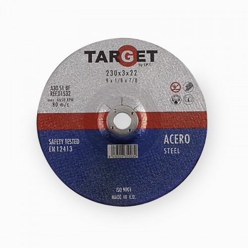 DISCO DE CORTE METAL TARGET C/ EMBUTIDO 230 X 3 X 22