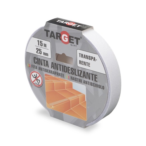 CINTA ADHESIVA ANTIDESLIZANTE TRANSPARENTE DE 15M X 25mm