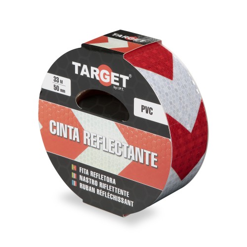 CINTA ADHESIVA REFLECTANTE PATRON FLECHA DE 33M X 50mm