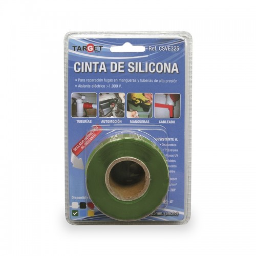 CINTA DE SILICONA VERDE 3M X 25mm