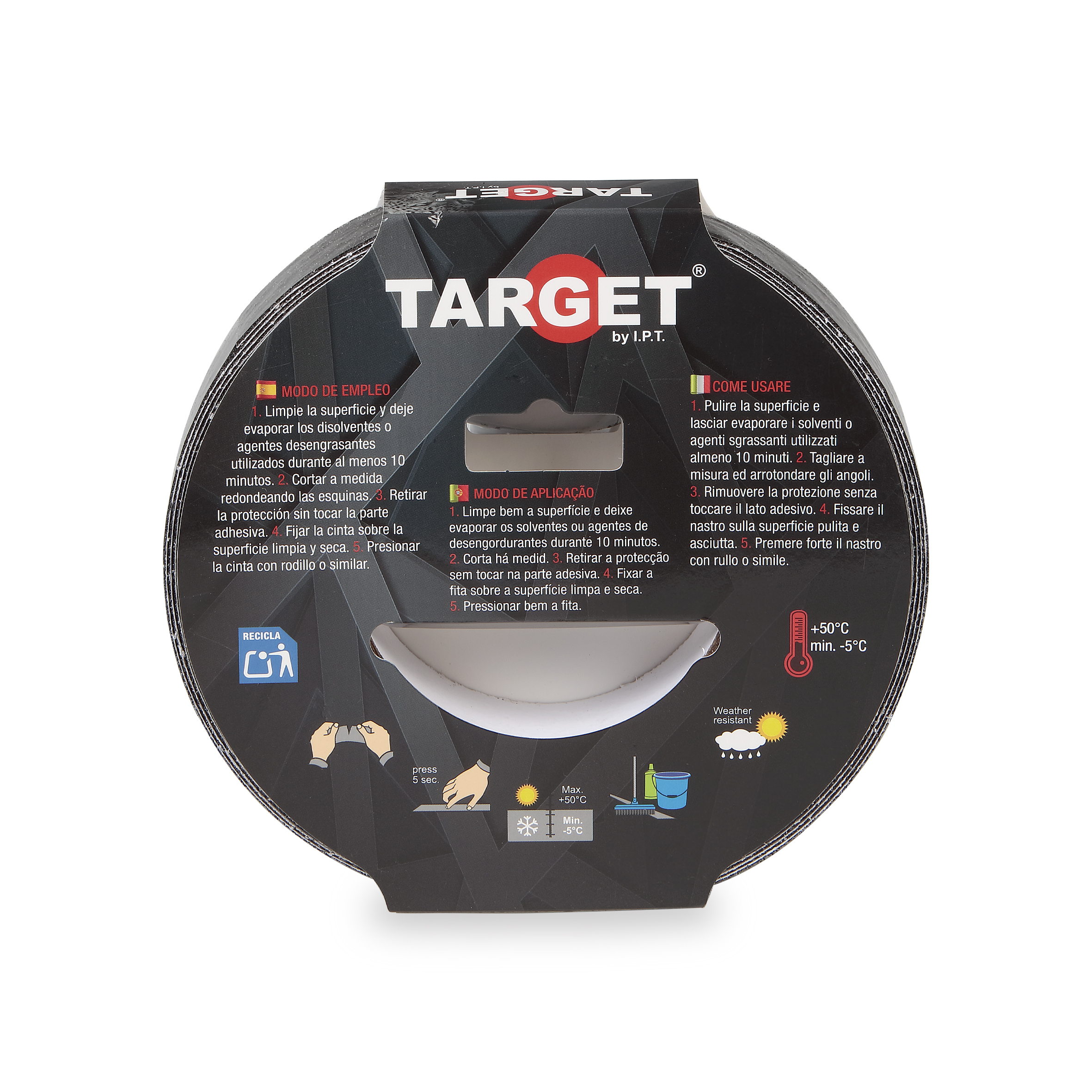 CINTA ADHESIVA ANTIDESLIZANTE NEGRA DE 5M X 25mm