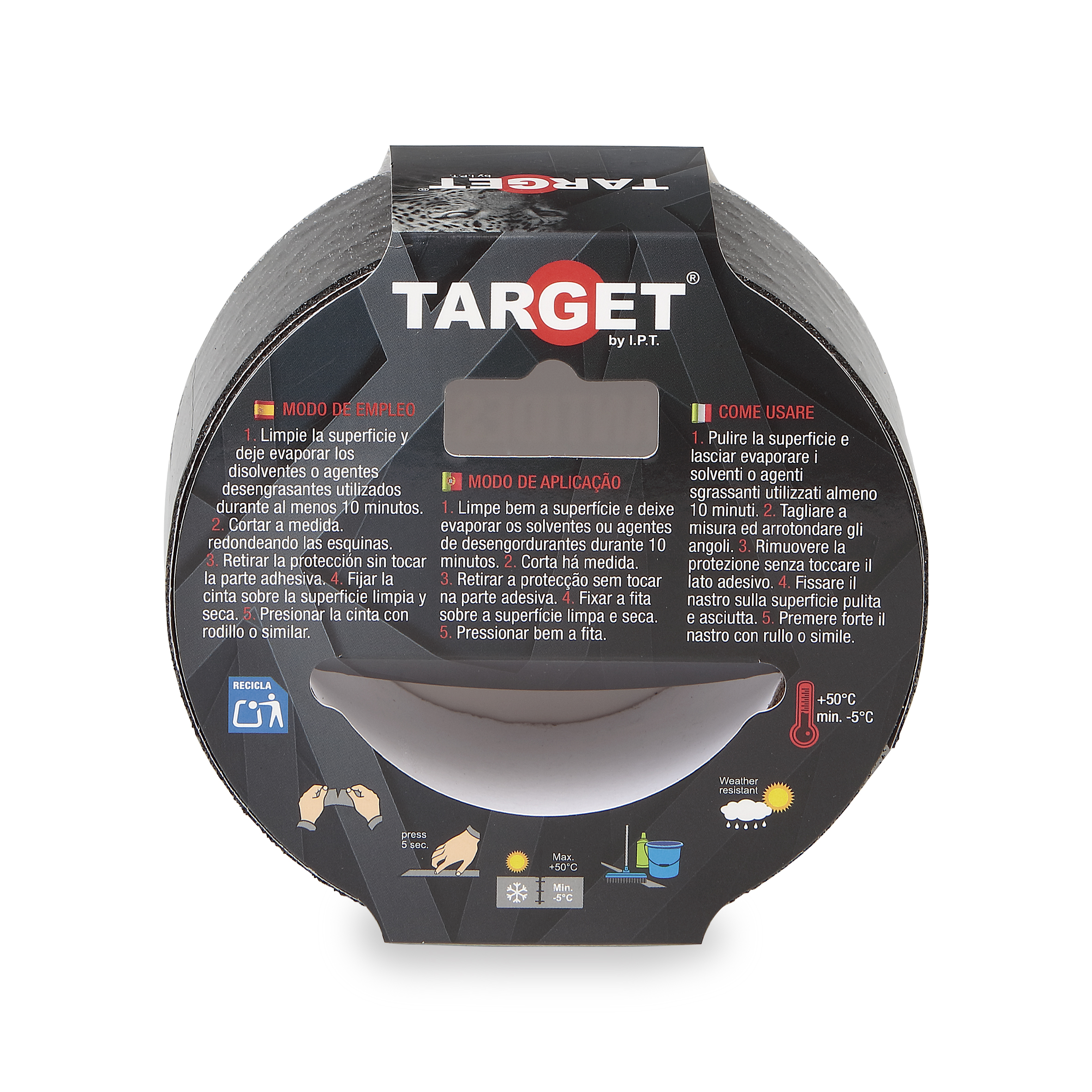 CINTA ADHESIVA ANTIDESLIZANTE NEGRA DE 5M X 50mm