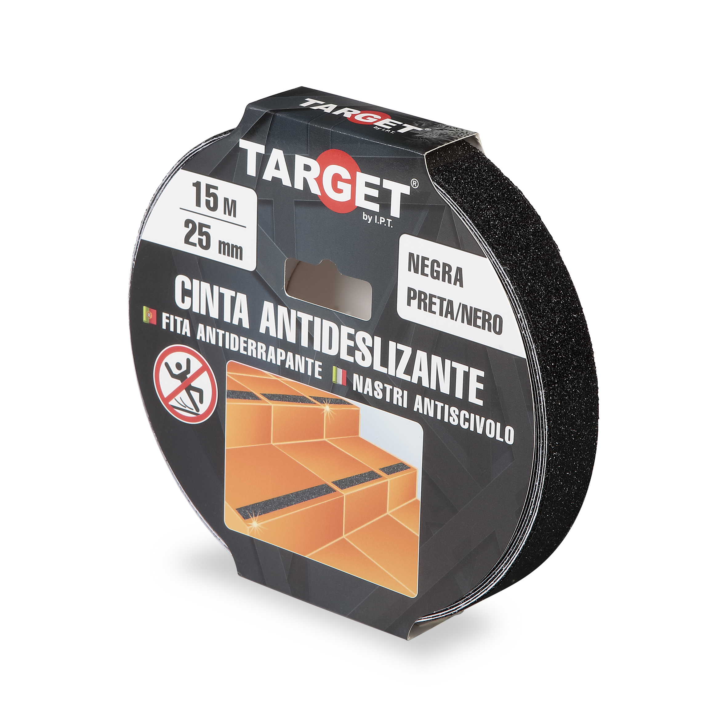 CINTA ADHESIVA ANTIDESLIZANTE NEGRA DE 15M X 25mm
