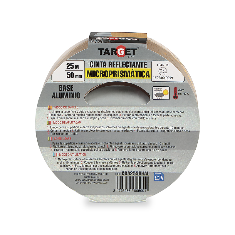 Cinta reflectante homologada para camiones reforzada con base de aluminio amarilla