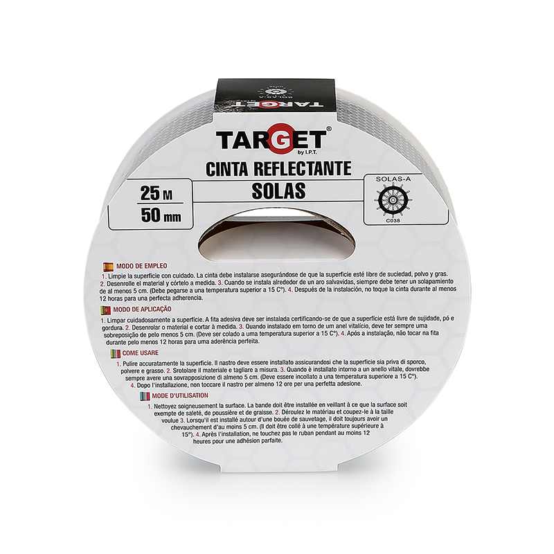 Cinta reflectante certificada SOLAS 25 m x 50 mm