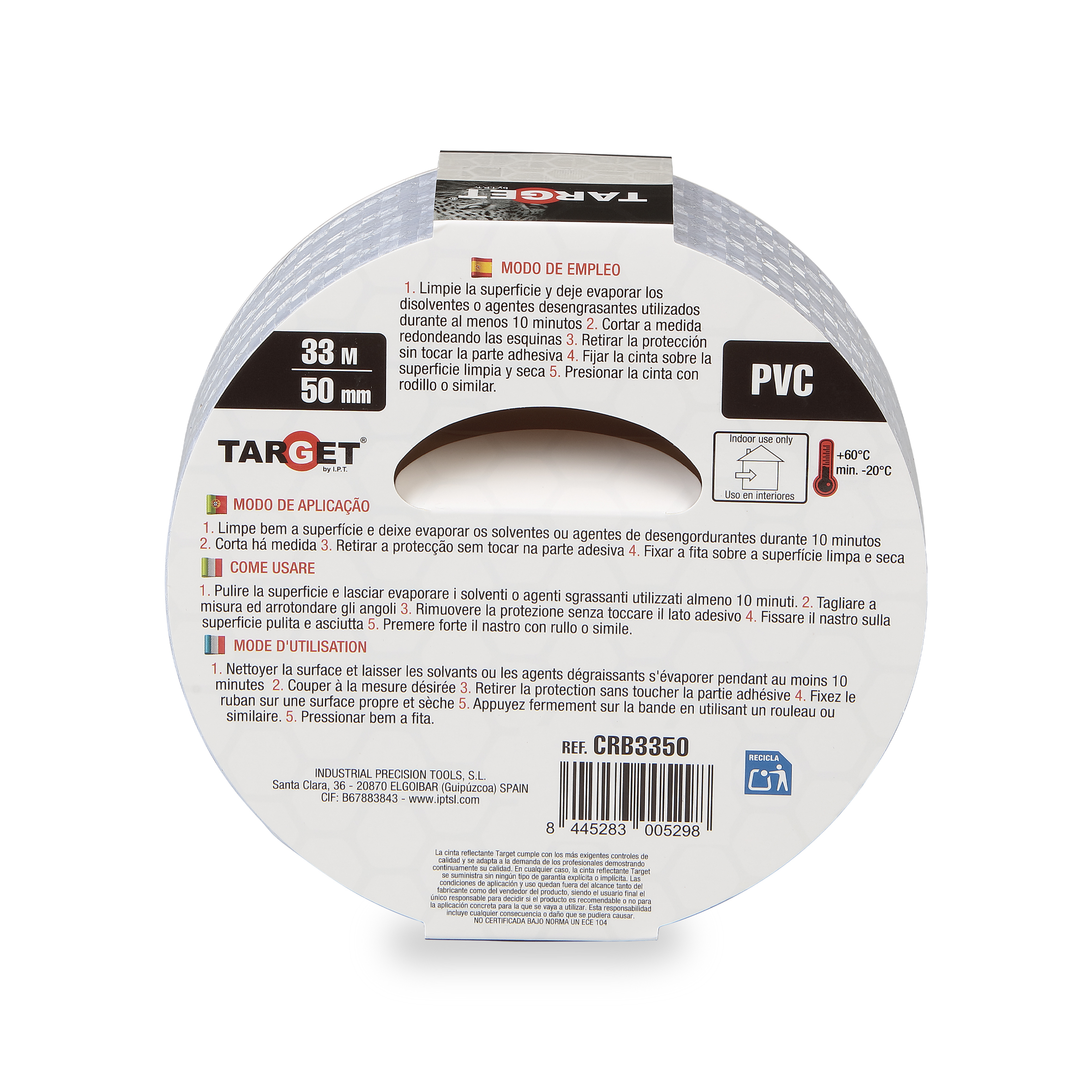 CINTA ADHESIVA REFLECTANTE BLANCA DE 33M X 50mm