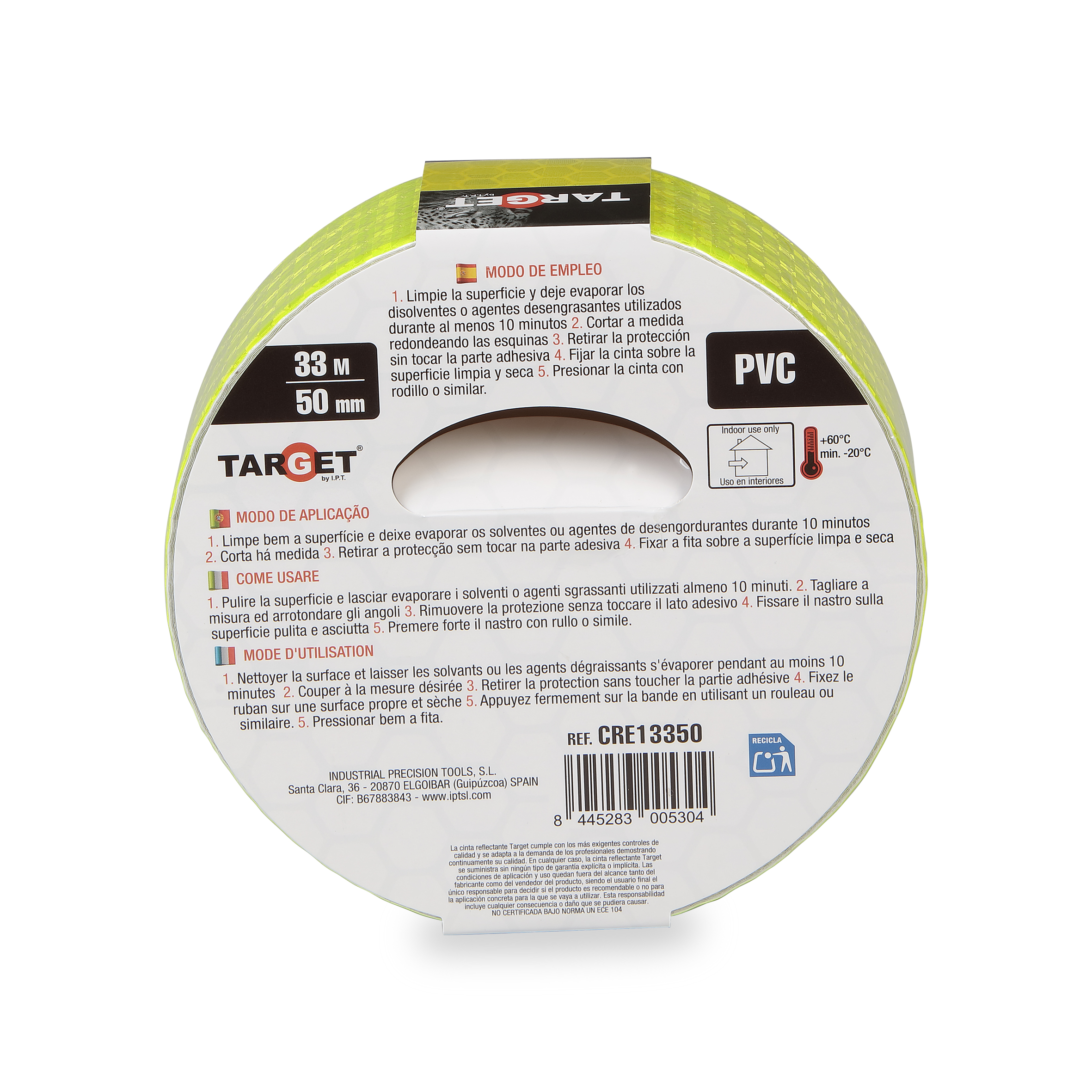 CINTA REFLECTANTE FLUORESCENTE 33M X 50mm