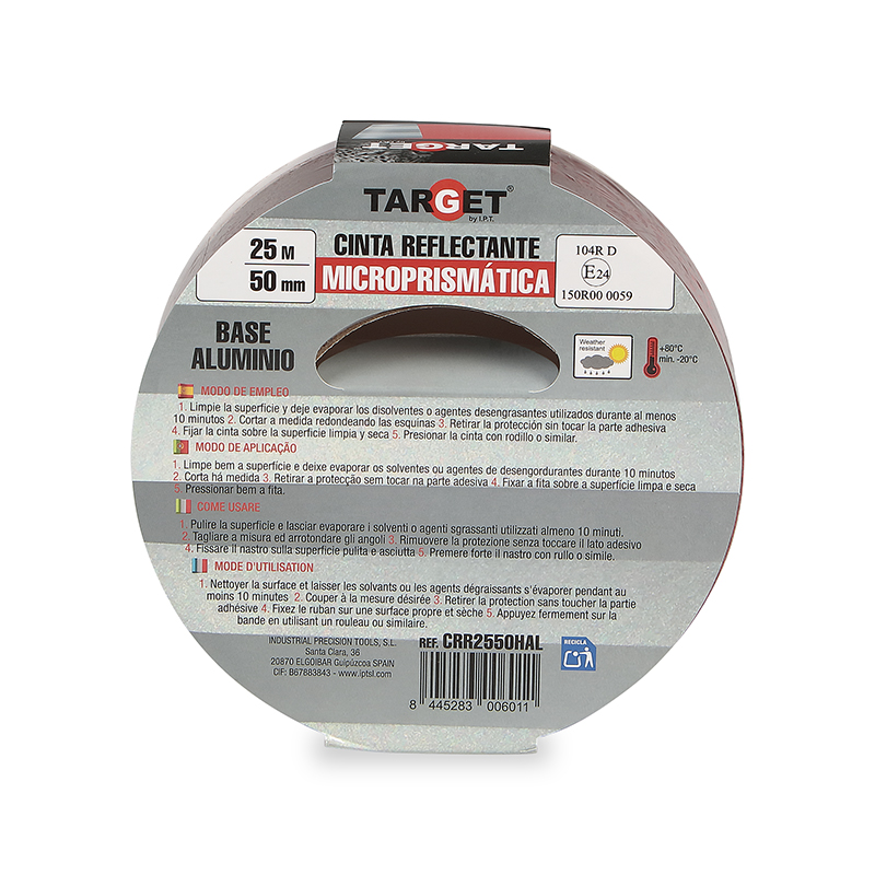 Cinta reflectante homologada para camiones reforzada con base de aluminio roja