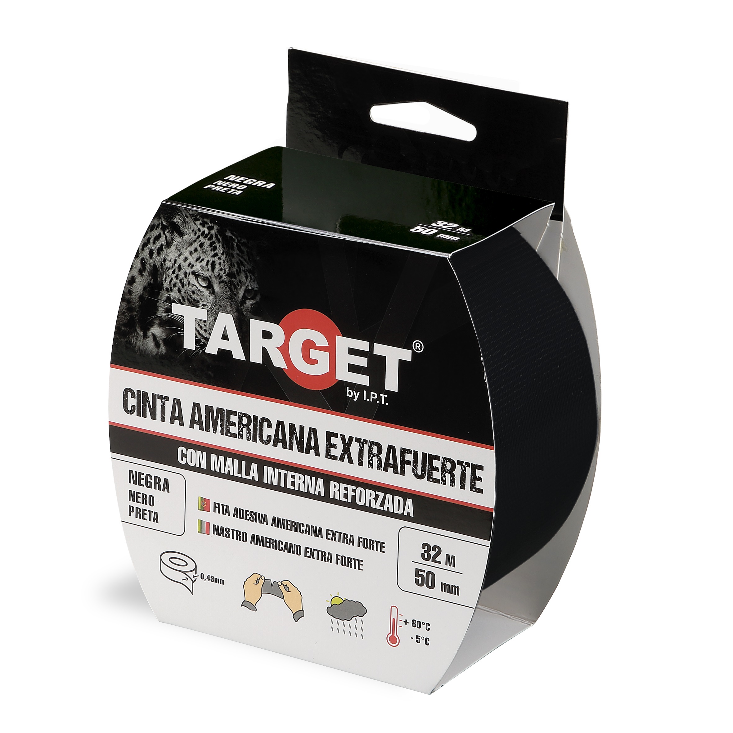 CINTA AMERICANA TARGET NEGRA 32M X 50mm