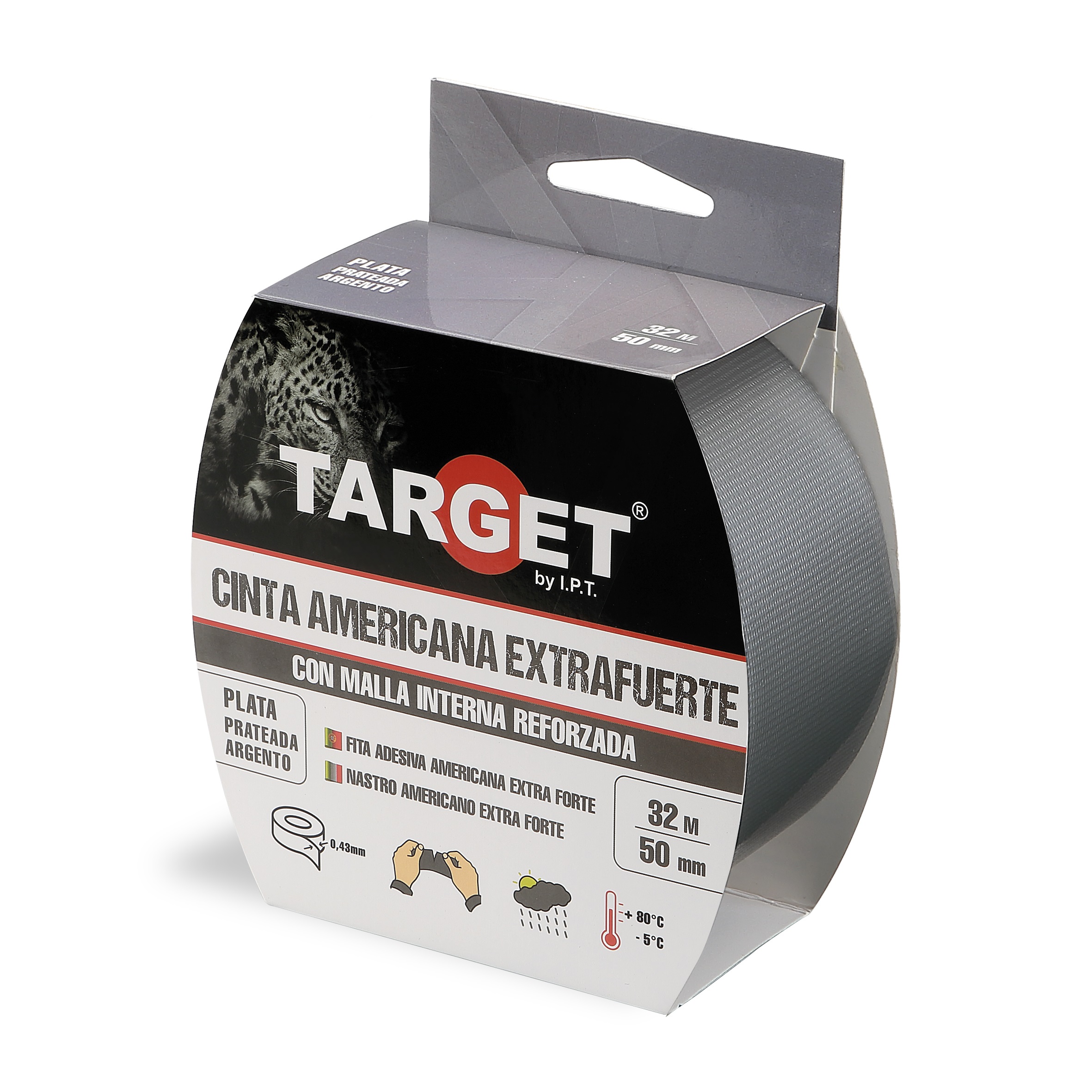 CINTA AMERICANA TARGET PLATA 32M X 50mm