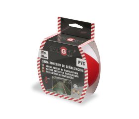 CINTA ADHESIVA DE SEÑALIZACION ROJA/BLANCA DE 33M X 50mm