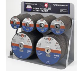 EXPOSITOR DISCOS ABRASIVOS CORTE Y DESBASTE, ACERO / HIERRO