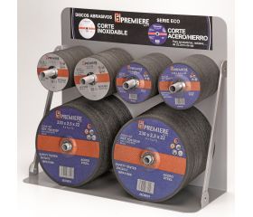 EXPOSITOR DISCOS ABRASIVOS CORTE ACERO / HIERRO / INOXIDABLE