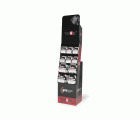 EXPOSITOR VERTICAL C/ CINTAS AMERICANAS TARGET NEGRAS Y PLATAS