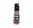 EXPOSITOR VERTICAL C/ CINTAS AMERICANAS TARGET NEGRAS Y PLATAS
